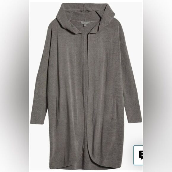 Barefoot Dreams CozyChic Ultra Lite Hooded Cocoon Cardigan Medium - Picture 12 of 12